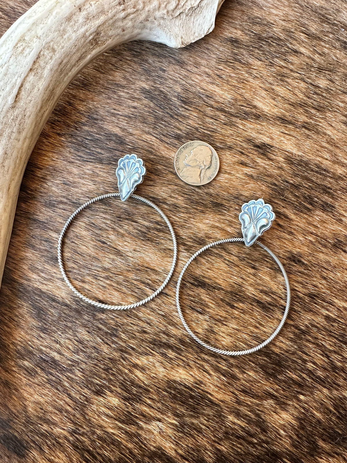 Verley Betone Sterling Hoop Earrings