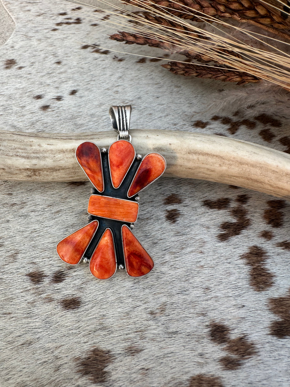 Livingston Orange Spiny Cluster Pendant