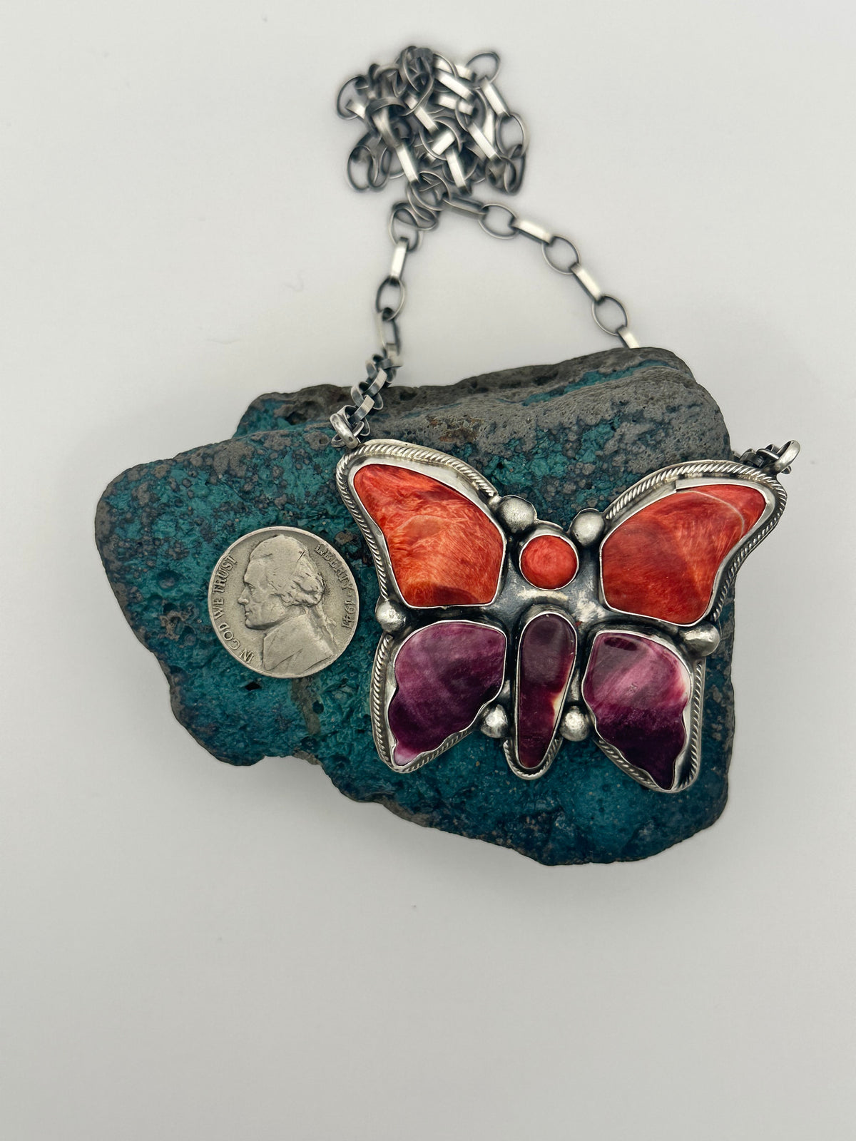 Draper Red and Purple Spiny Butterfly Necklace