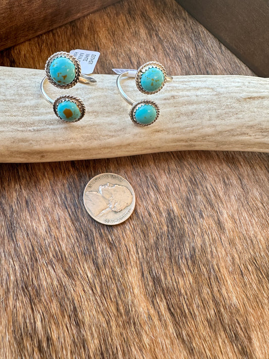 Esther White Kingman Turquoise Adjustable Ring