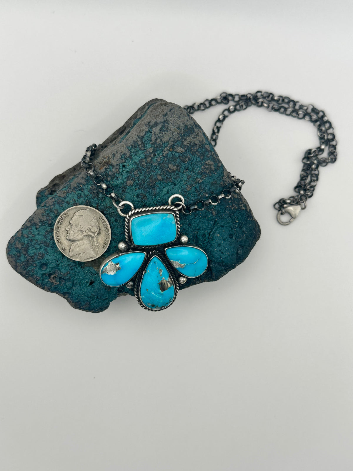 Livingston Blue Sonoran Gold Cluster Necklace