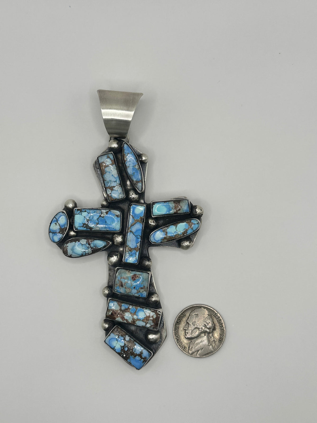 Chimney Butte Golden Hills Turquoise Cross Pendant