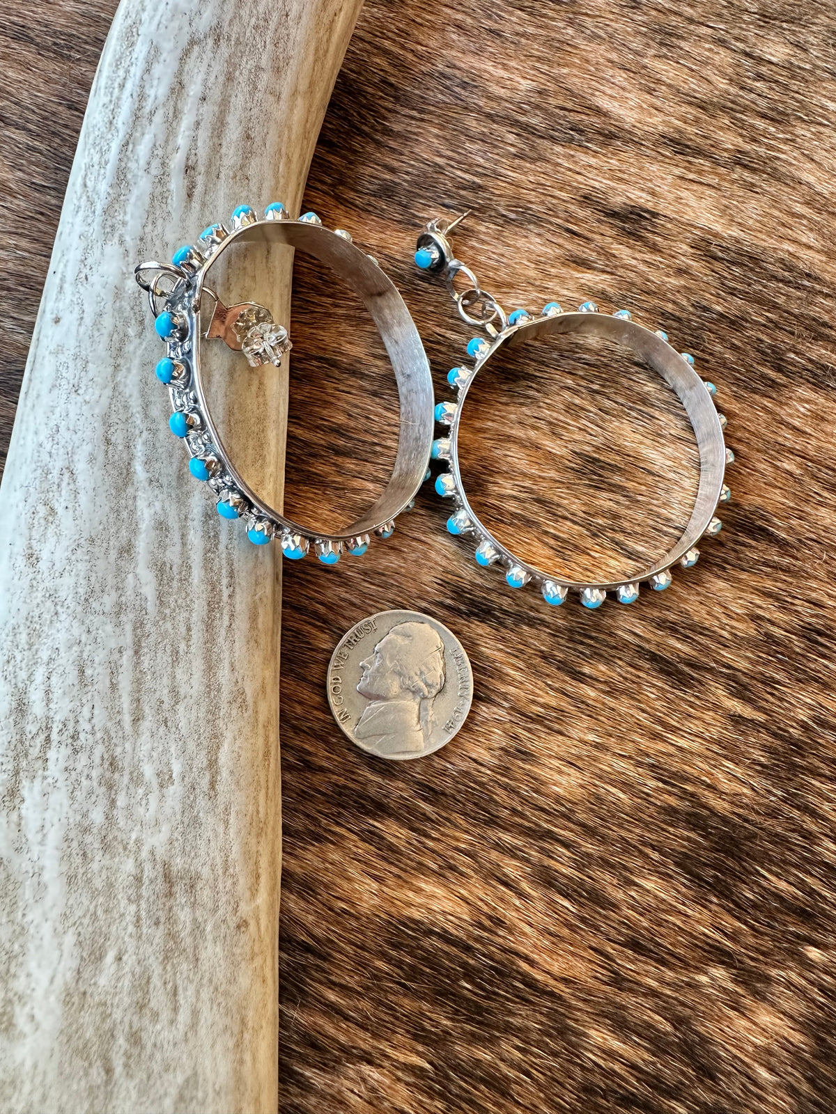 Joanne Cheama Zuni Turquoise Earrings