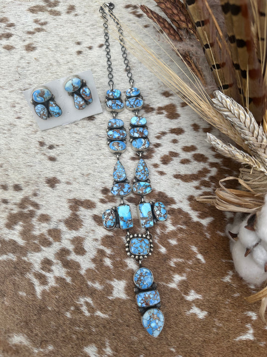 Hiram Largo Golden Hills Lariat Necklace and Earring Set