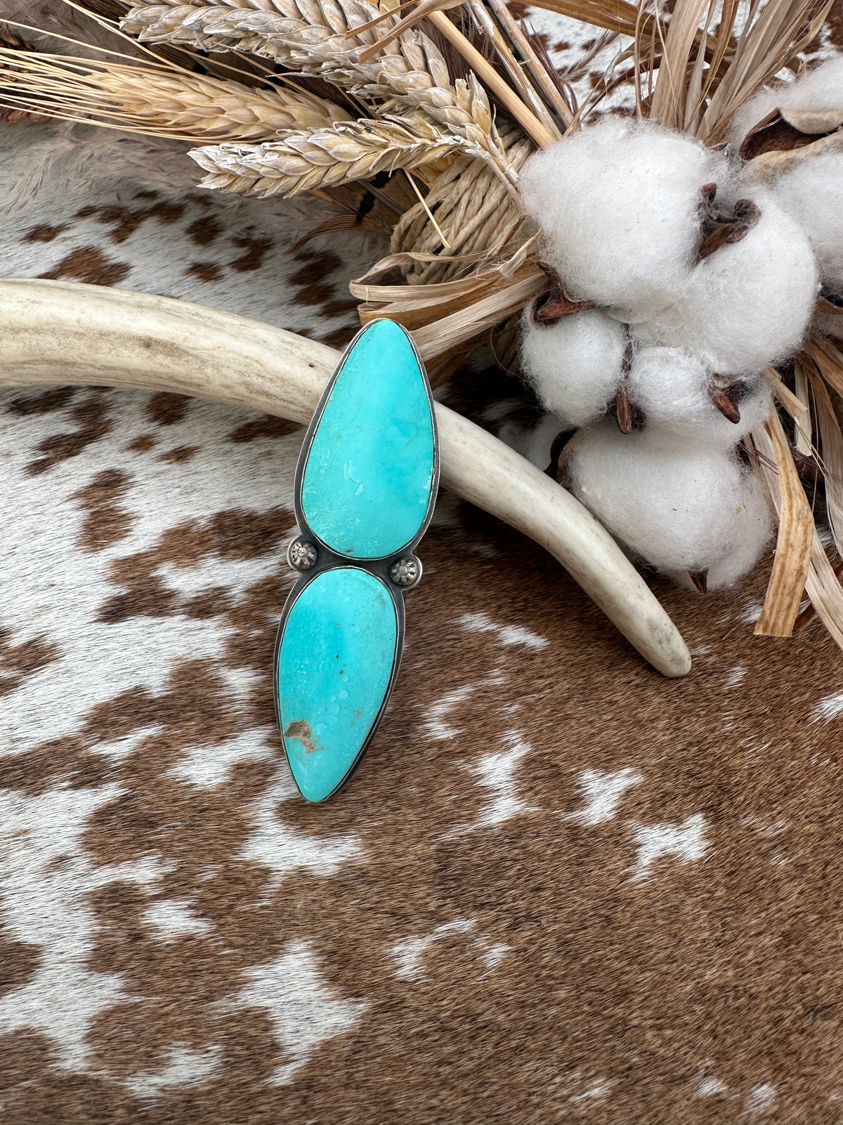 Boyd Ashley Kingman Turquoise Statement Ring Size 8