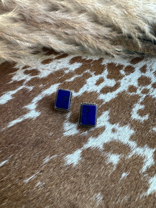 J Frank Lapis Studs