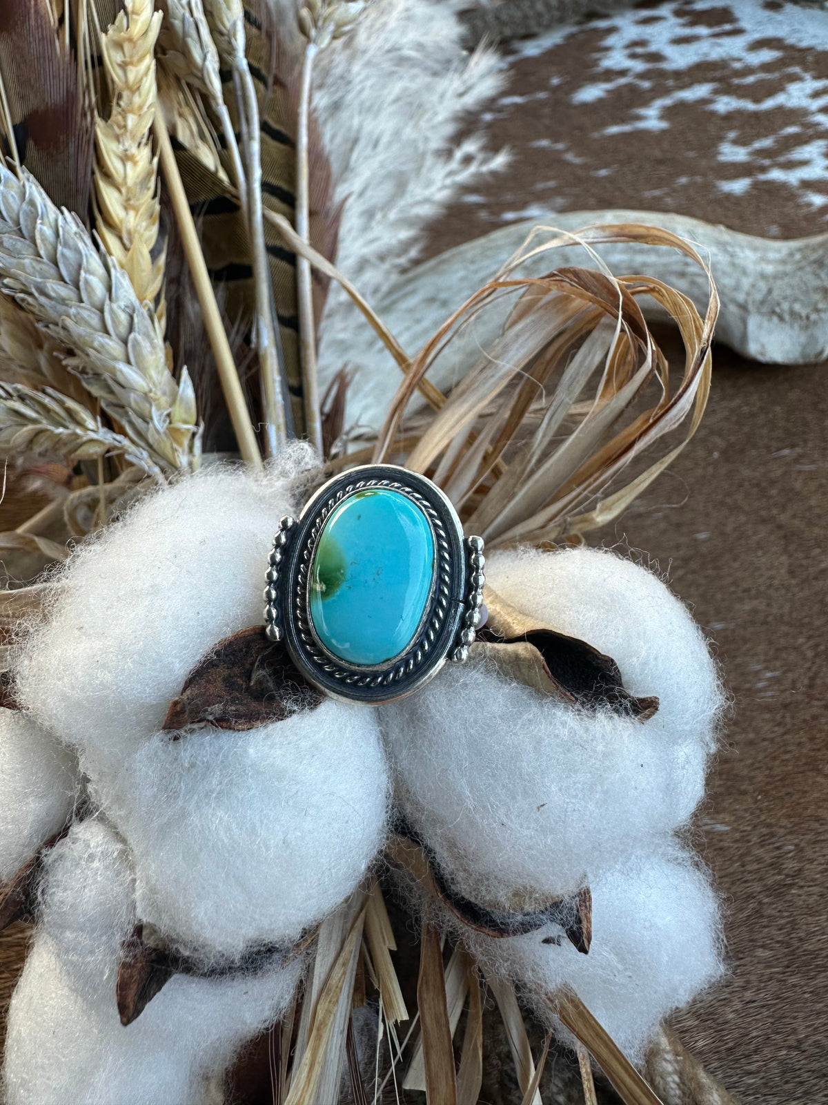 Sam Yellowhair Sonoran Gold Ring Size 8